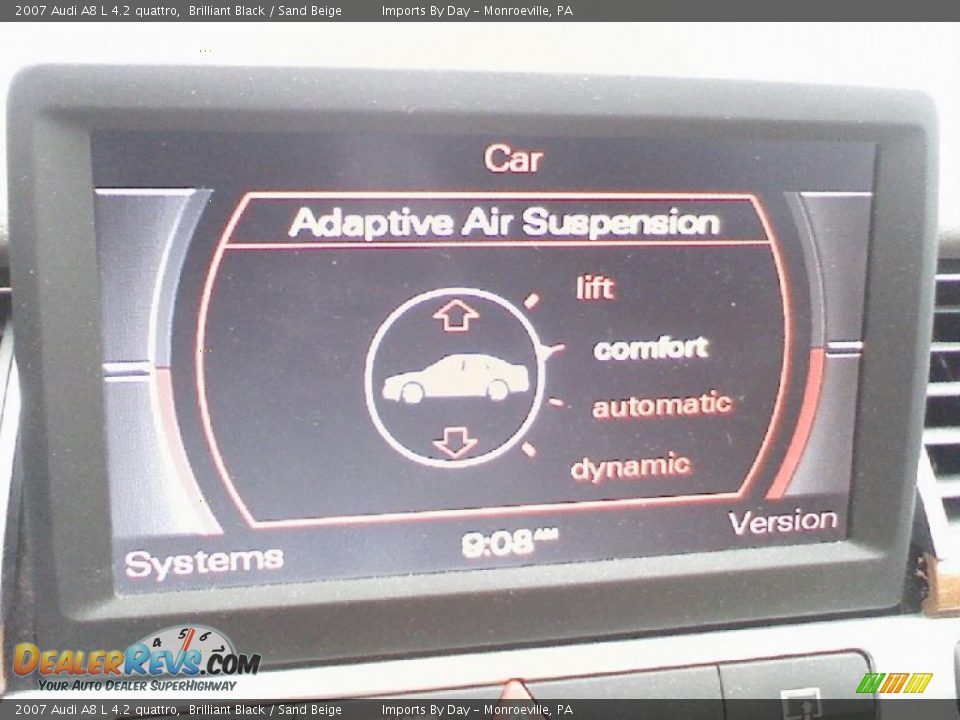 2007 Audi A8 L 4.2 quattro Brilliant Black / Sand Beige Photo #22