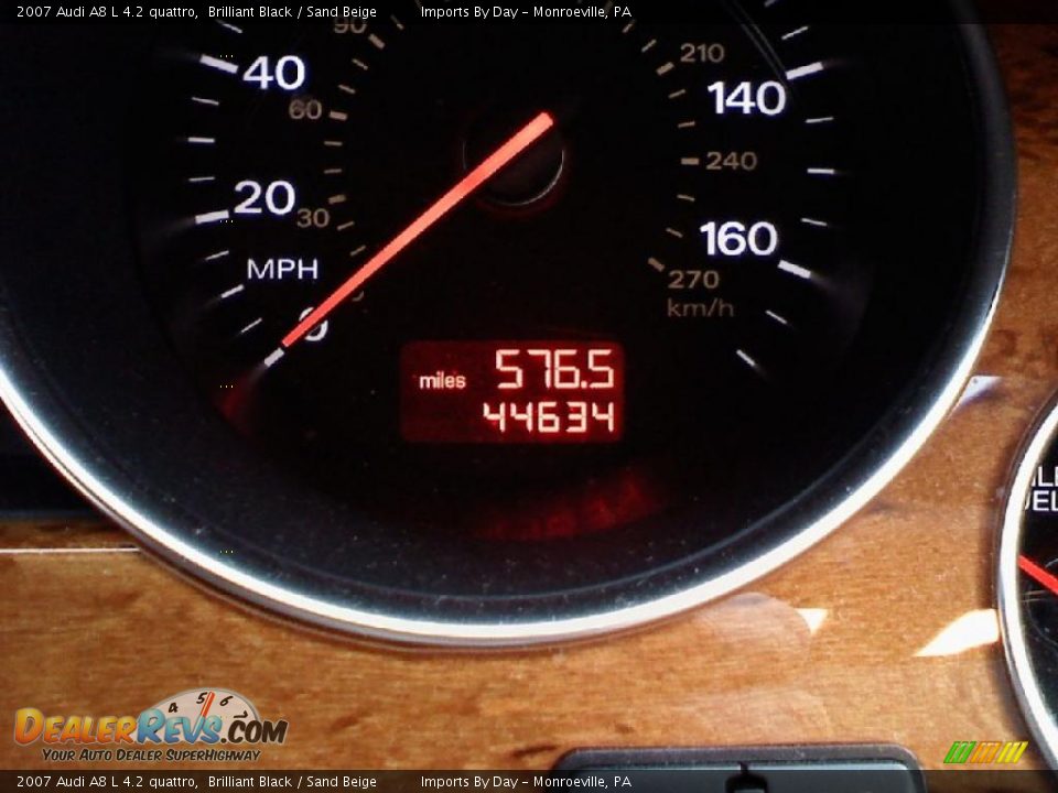 2007 Audi A8 L 4.2 quattro Brilliant Black / Sand Beige Photo #24