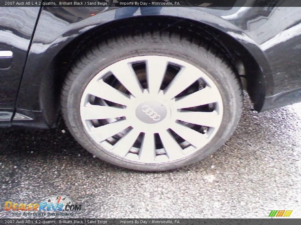 2007 Audi A8 L 4.2 quattro Brilliant Black / Sand Beige Photo #25