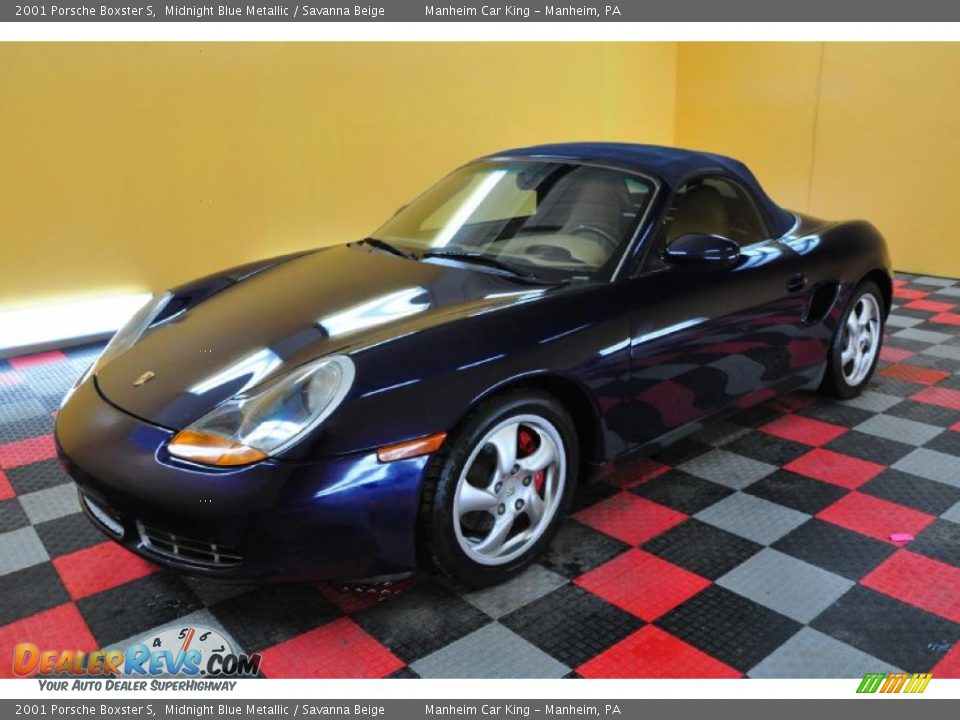 2001 Porsche Boxster S Midnight Blue Metallic / Savanna Beige Photo #3