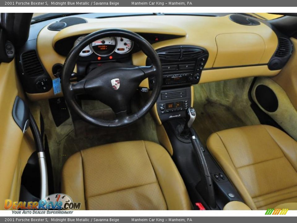 2001 Porsche Boxster S Midnight Blue Metallic / Savanna Beige Photo #9