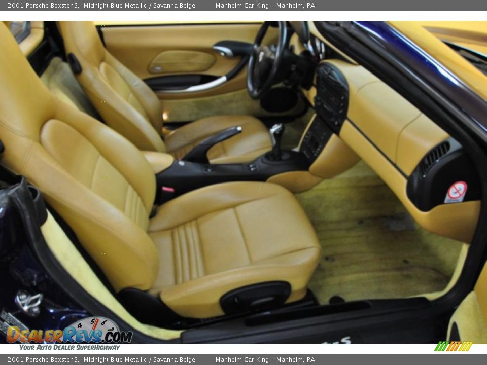 2001 Porsche Boxster S Midnight Blue Metallic / Savanna Beige Photo #15