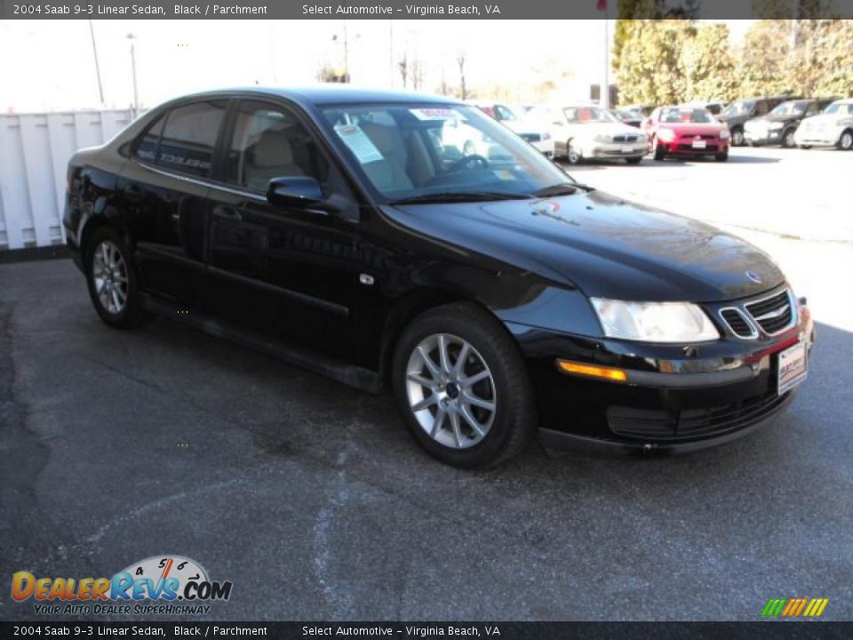 2004 Saab 9-3 Linear Sedan Black / Parchment Photo #4