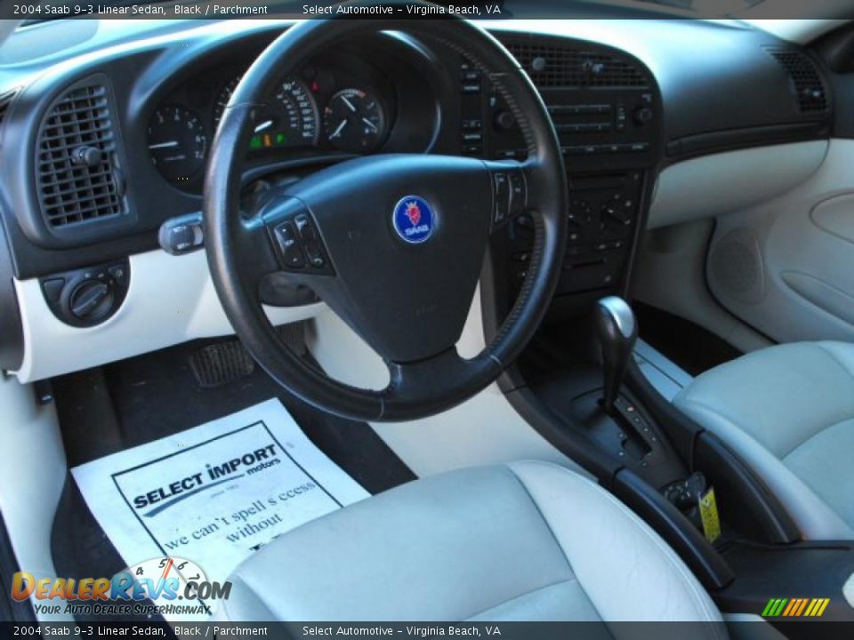 2004 Saab 9-3 Linear Sedan Black / Parchment Photo #12