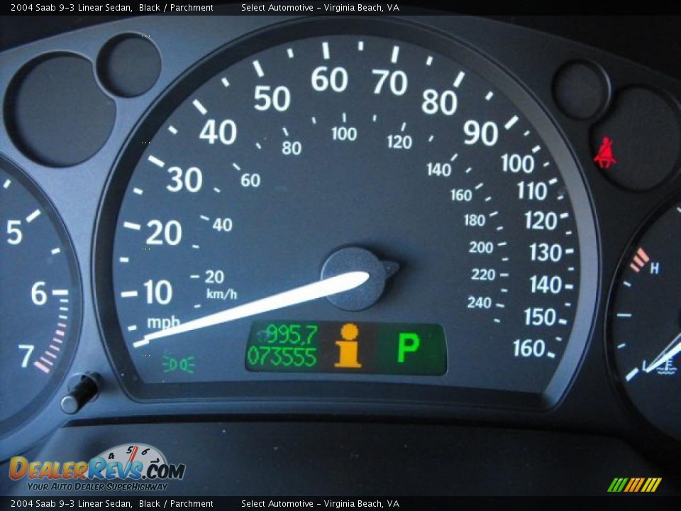 2004 Saab 9-3 Linear Sedan Black / Parchment Photo #14