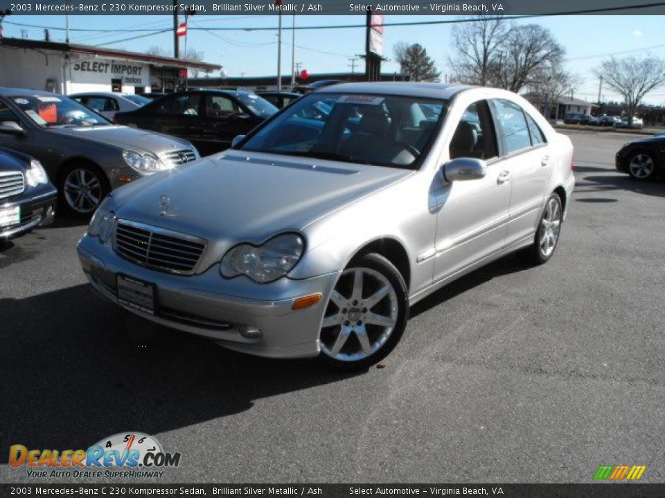 2003 Mercedes-Benz C 230 Kompressor Sedan Brilliant Silver Metallic / Ash Photo #1