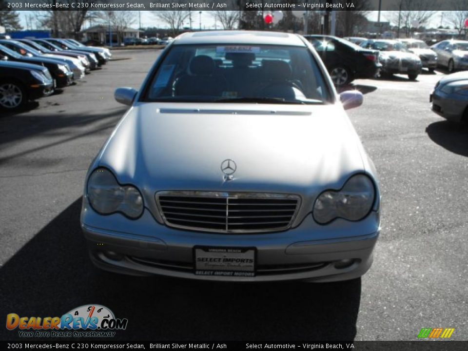 2003 Mercedes-Benz C 230 Kompressor Sedan Brilliant Silver Metallic / Ash Photo #2