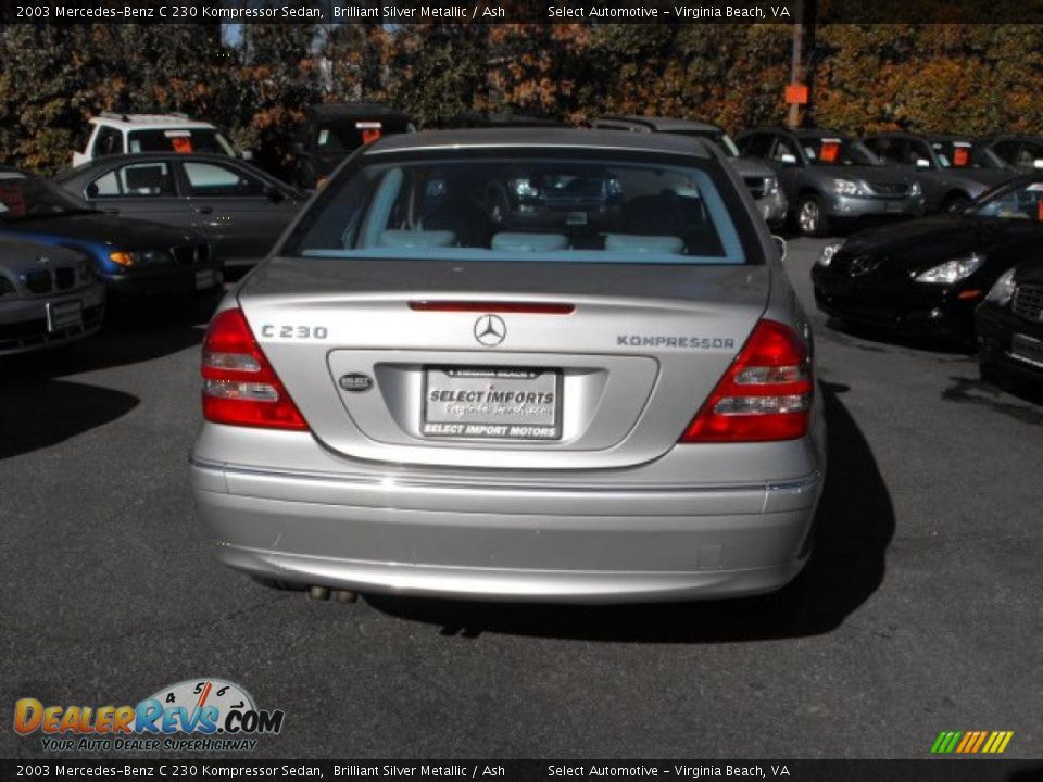 2003 Mercedes-Benz C 230 Kompressor Sedan Brilliant Silver Metallic / Ash Photo #5