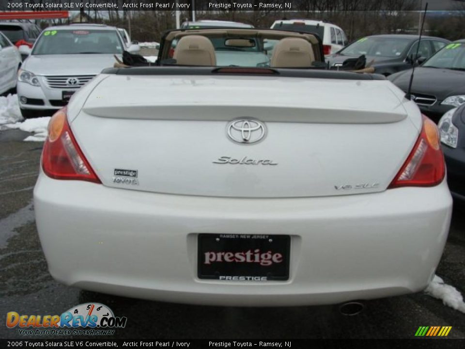 2006 Toyota Solara SLE V6 Convertible Arctic Frost Pearl / Ivory Photo #6