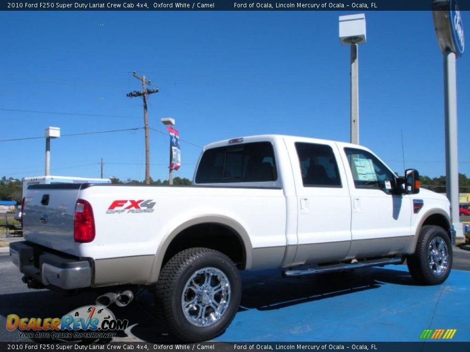 2010 Ford F250 Super Duty Lariat Crew Cab 4x4 Oxford White / Camel Photo #3