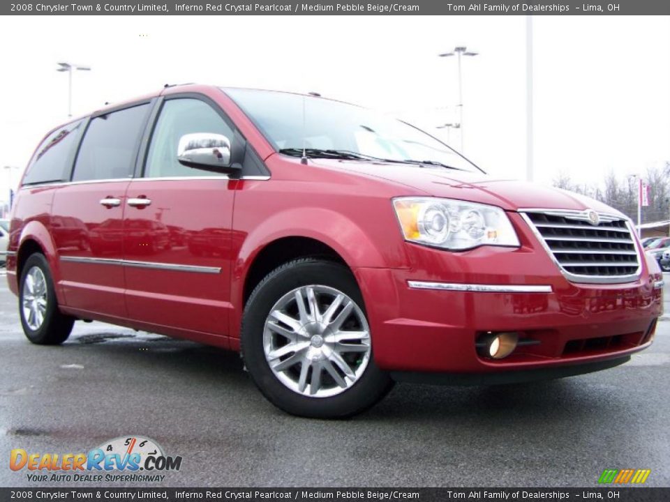 2008 Chrysler Town & Country Limited Inferno Red Crystal Pearlcoat / Medium Pebble Beige/Cream Photo #1