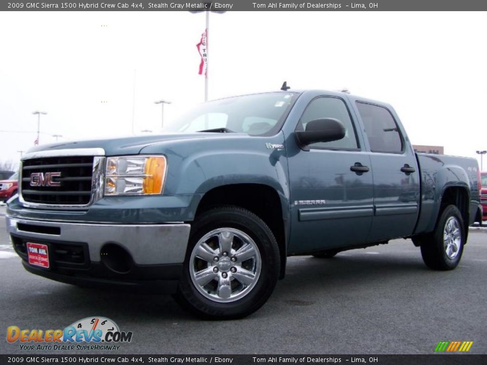 2009 GMC Sierra 1500 Hybrid Crew Cab 4x4 Stealth Gray Metallic / Ebony Photo #4