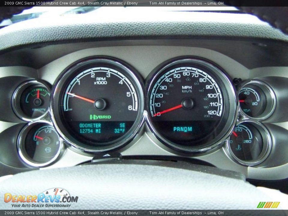 2009 GMC Sierra 1500 Hybrid Crew Cab 4x4 Stealth Gray Metallic / Ebony Photo #14