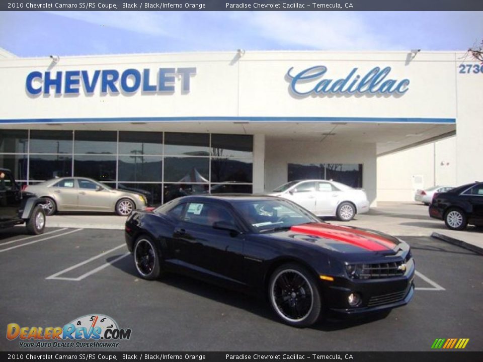 2010 Chevrolet Camaro SS/RS Coupe Black / Black/Inferno Orange Photo #1