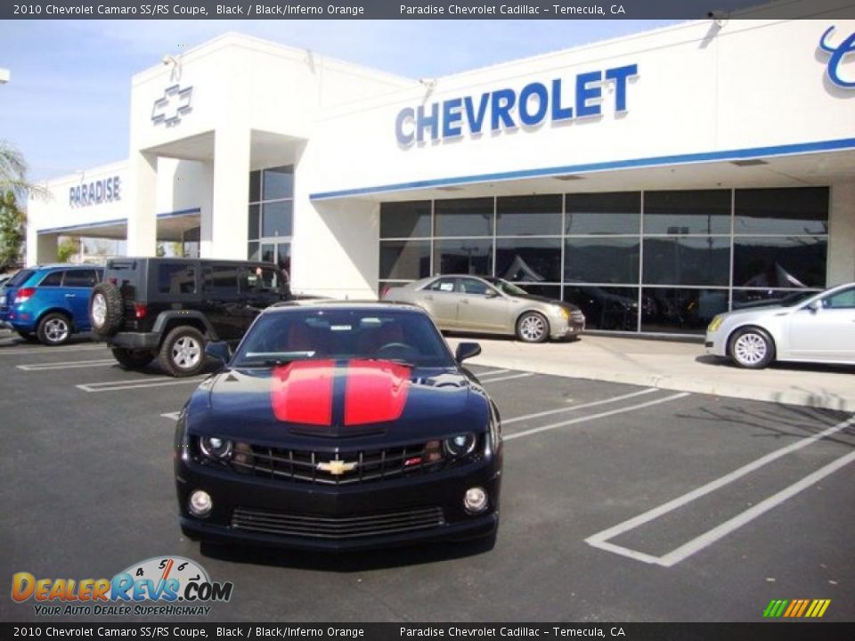 2010 Chevrolet Camaro SS/RS Coupe Black / Black/Inferno Orange Photo #2