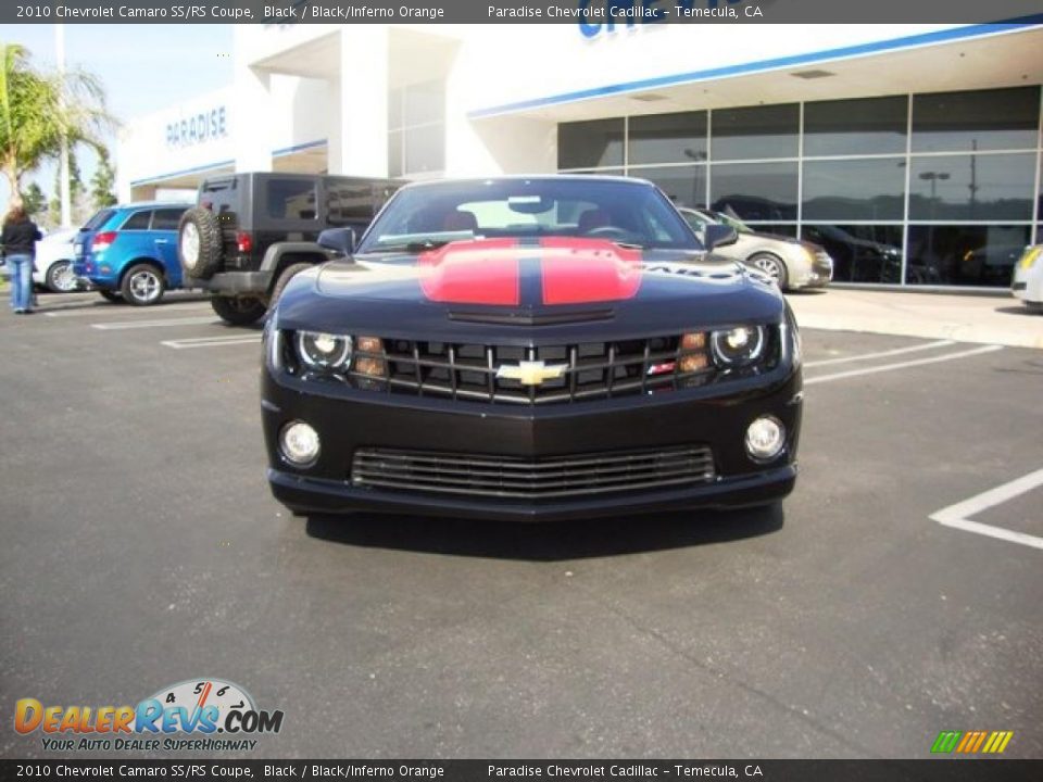 2010 Chevrolet Camaro SS/RS Coupe Black / Black/Inferno Orange Photo #3