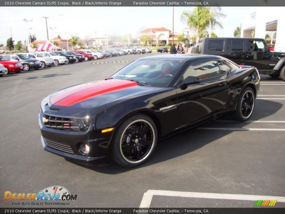 2010 Chevrolet Camaro SS/RS Coupe Black / Black/Inferno Orange Photo #4