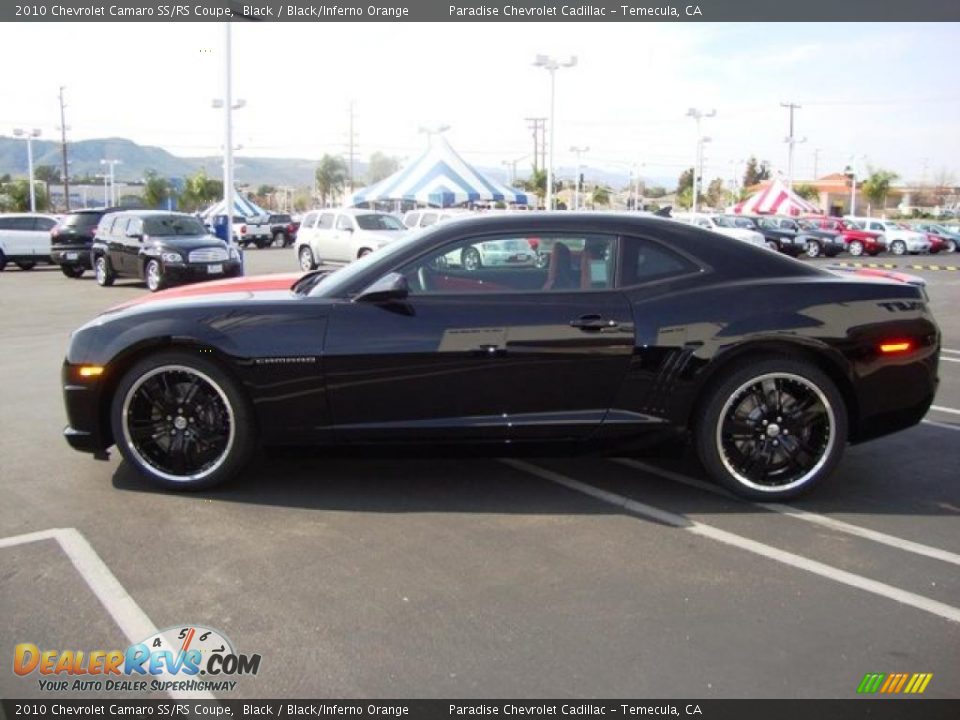 2010 Chevrolet Camaro SS/RS Coupe Black / Black/Inferno Orange Photo #5