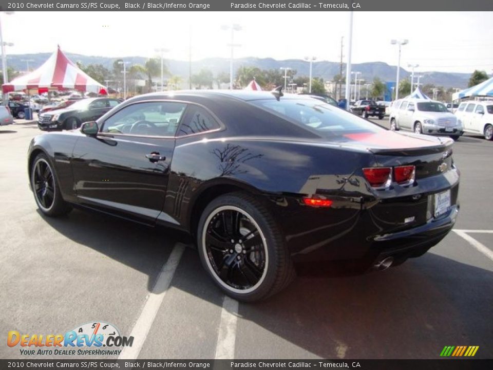 2010 Chevrolet Camaro SS/RS Coupe Black / Black/Inferno Orange Photo #6