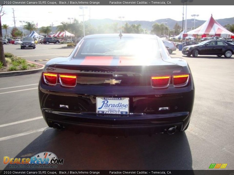 2010 Chevrolet Camaro SS/RS Coupe Black / Black/Inferno Orange Photo #7