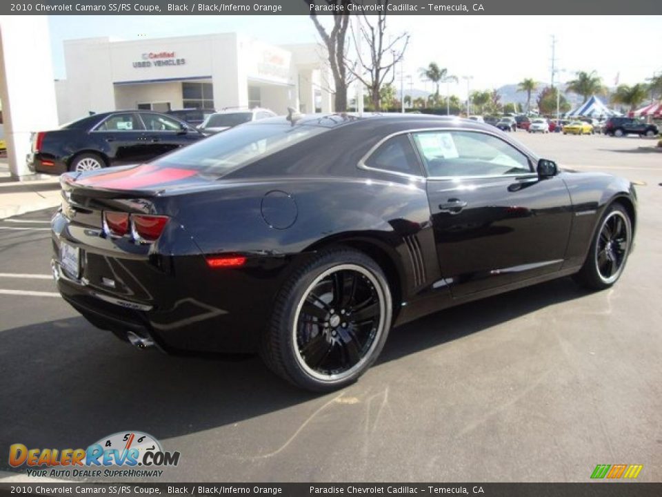 2010 Chevrolet Camaro SS/RS Coupe Black / Black/Inferno Orange Photo #8