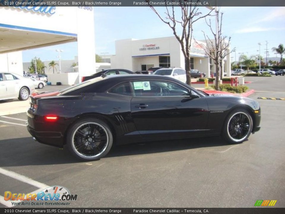 2010 Chevrolet Camaro SS/RS Coupe Black / Black/Inferno Orange Photo #9