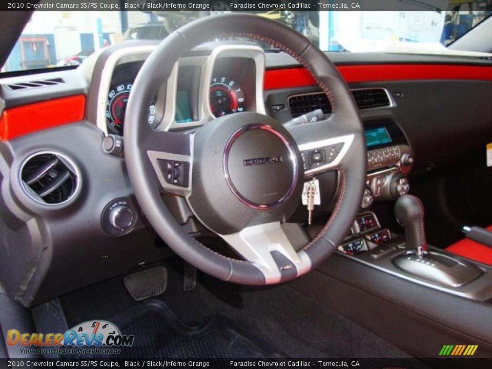 2010 Chevrolet Camaro SS/RS Coupe Black / Black/Inferno Orange Photo #11