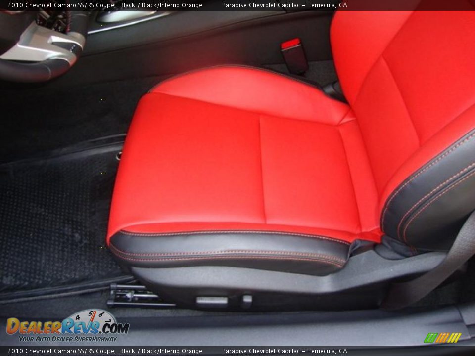 2010 Chevrolet Camaro SS/RS Coupe Black / Black/Inferno Orange Photo #14