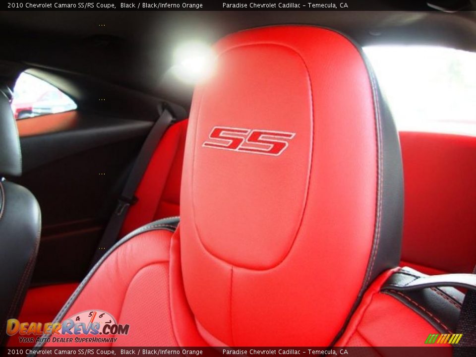 2010 Chevrolet Camaro SS/RS Coupe Black / Black/Inferno Orange Photo #15