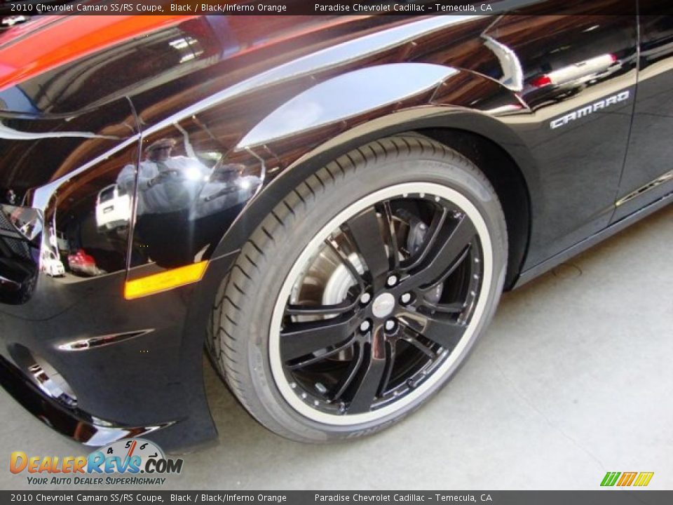 2010 Chevrolet Camaro SS/RS Coupe Black / Black/Inferno Orange Photo #17