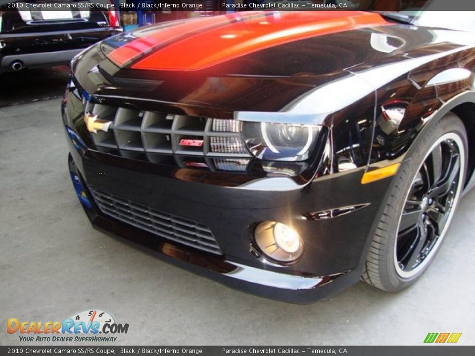 2010 Chevrolet Camaro SS/RS Coupe Black / Black/Inferno Orange Photo #18
