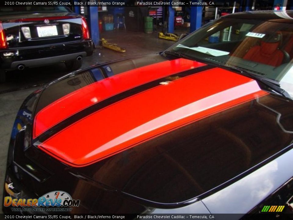 2010 Chevrolet Camaro SS/RS Coupe Black / Black/Inferno Orange Photo #20