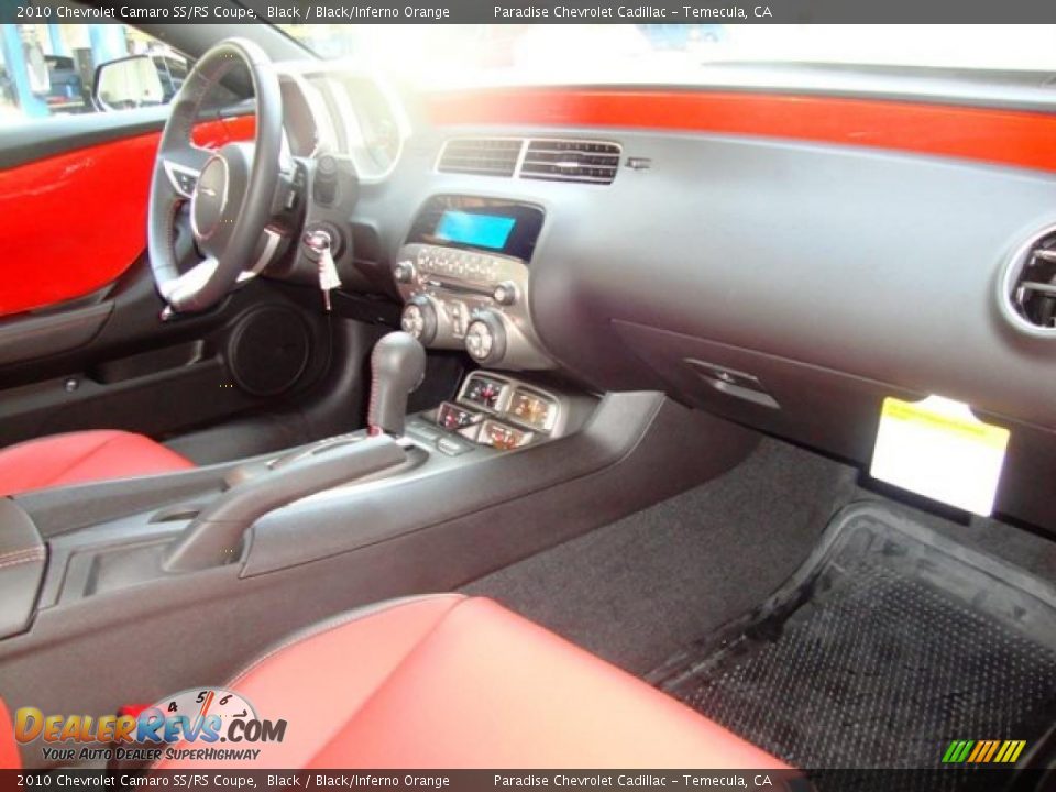 2010 Chevrolet Camaro SS/RS Coupe Black / Black/Inferno Orange Photo #24