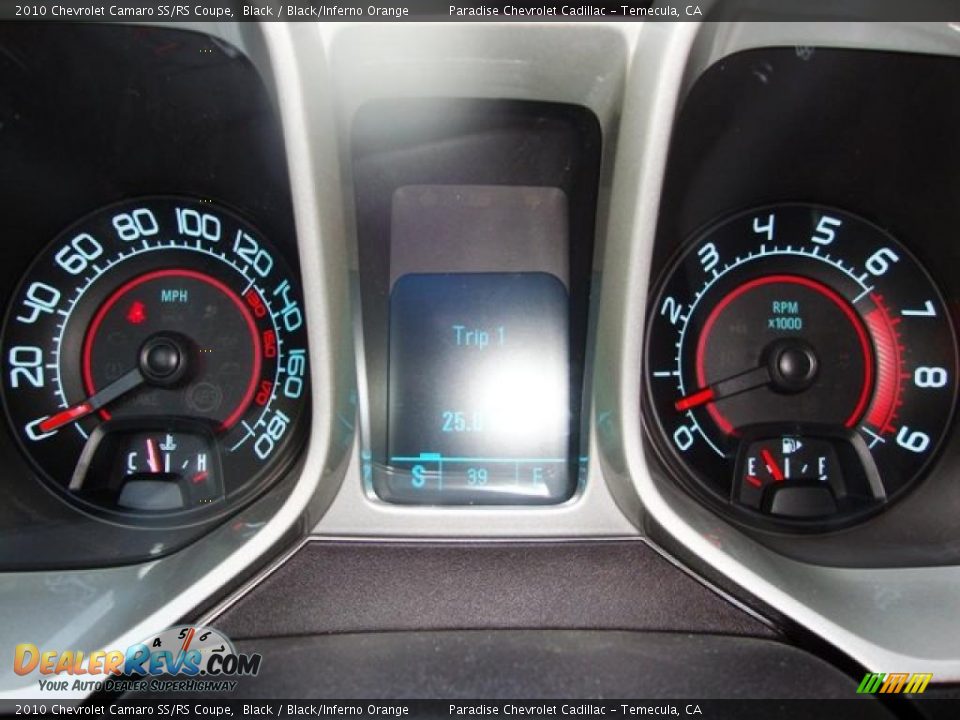 2010 Chevrolet Camaro SS/RS Coupe Black / Black/Inferno Orange Photo #28