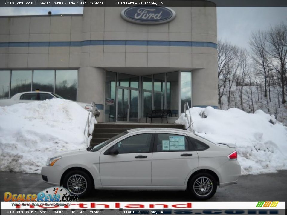 2010 Ford Focus SE Sedan White Suede / Medium Stone Photo #1