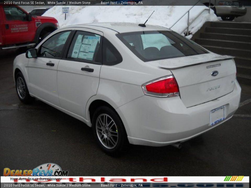 2010 Ford Focus SE Sedan White Suede / Medium Stone Photo #8
