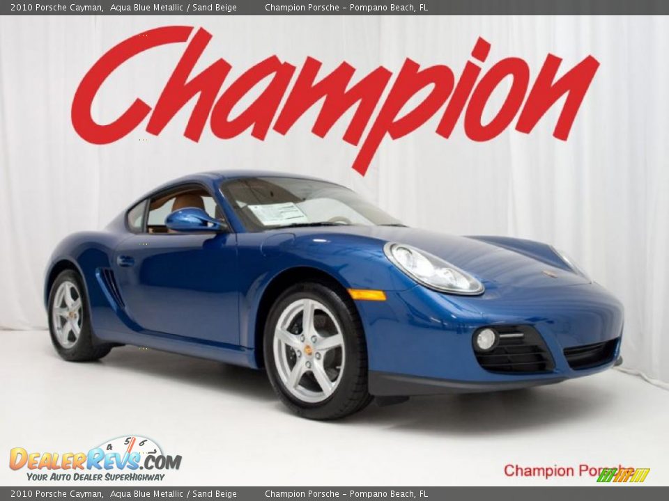 2010 Porsche Cayman Aqua Blue Metallic / Sand Beige Photo #1
