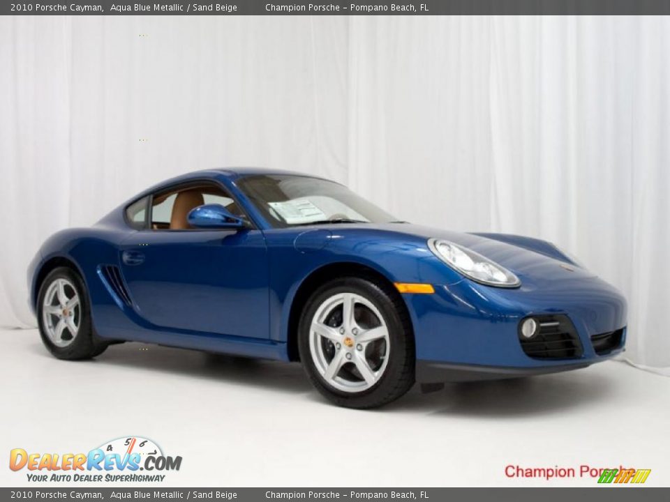 2010 Porsche Cayman Aqua Blue Metallic / Sand Beige Photo #2
