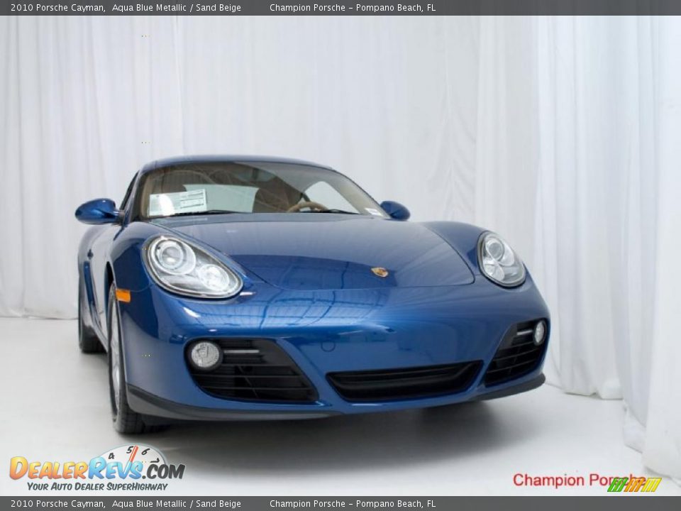 2010 Porsche Cayman Aqua Blue Metallic / Sand Beige Photo #4