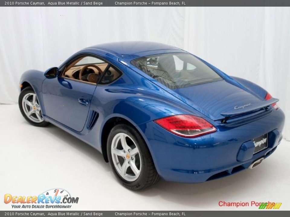 2010 Porsche Cayman Aqua Blue Metallic / Sand Beige Photo #9