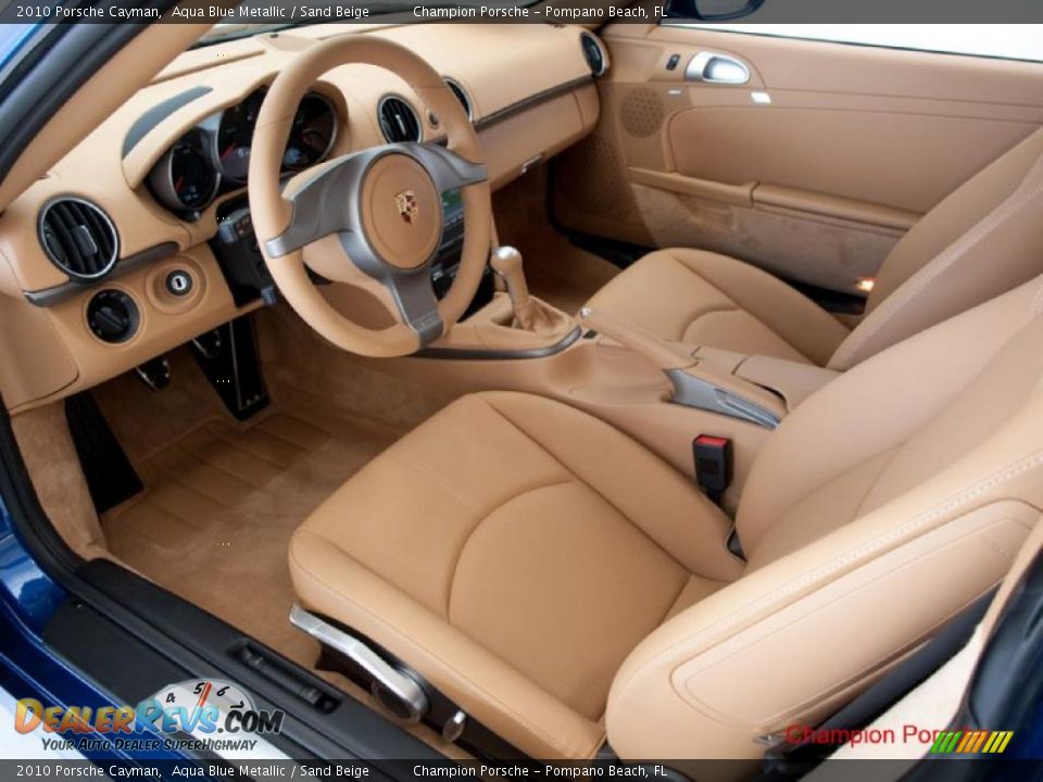 2010 Porsche Cayman Aqua Blue Metallic / Sand Beige Photo #10
