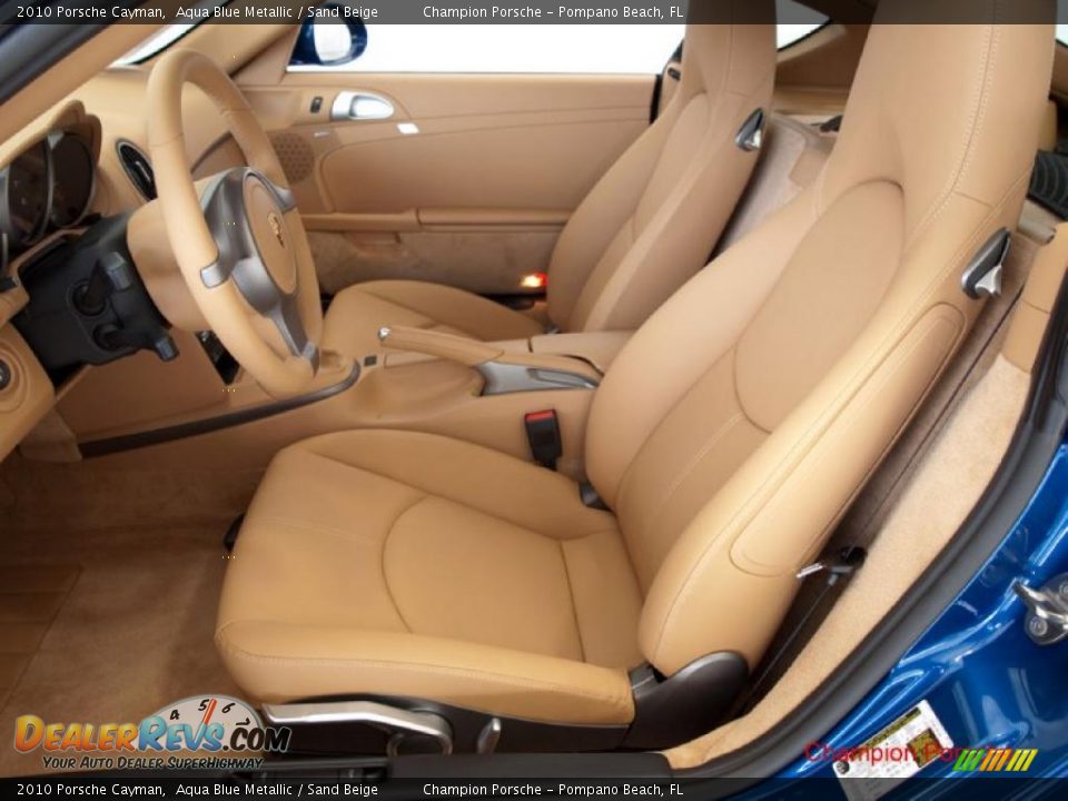 2010 Porsche Cayman Aqua Blue Metallic / Sand Beige Photo #12