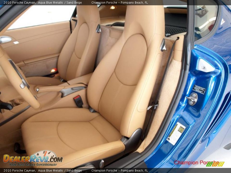 2010 Porsche Cayman Aqua Blue Metallic / Sand Beige Photo #15