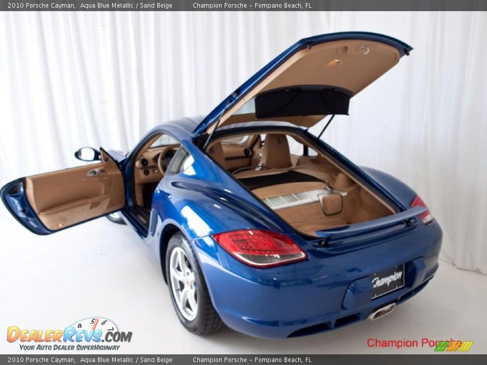 2010 Porsche Cayman Aqua Blue Metallic / Sand Beige Photo #16