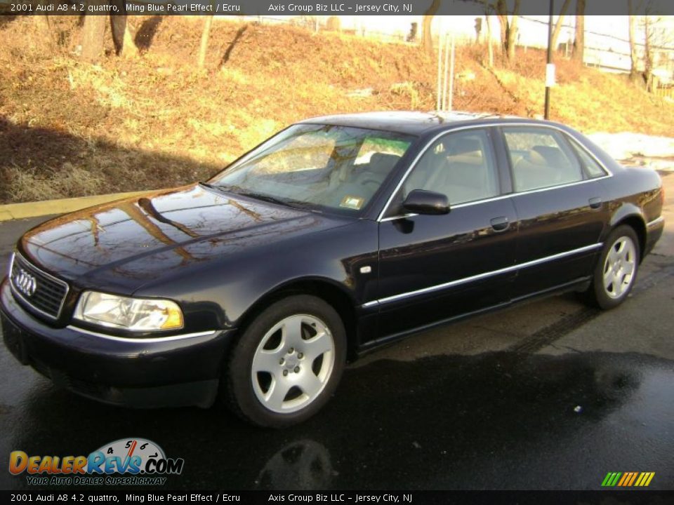 2001 Audi A8 4.2 quattro Ming Blue Pearl Effect / Ecru Photo #1