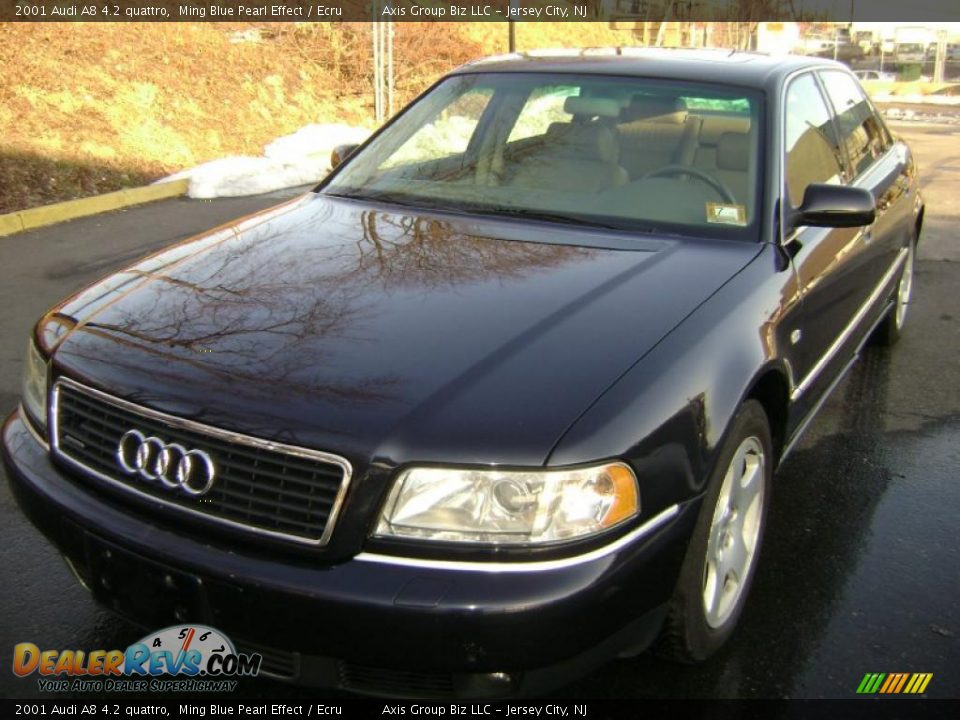 2001 Audi A8 4.2 quattro Ming Blue Pearl Effect / Ecru Photo #2