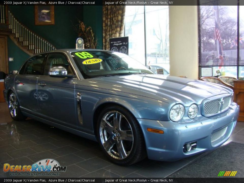 2009 Jaguar XJ Vanden Plas Azure Blue / Charcoal/Charcoal Photo #1