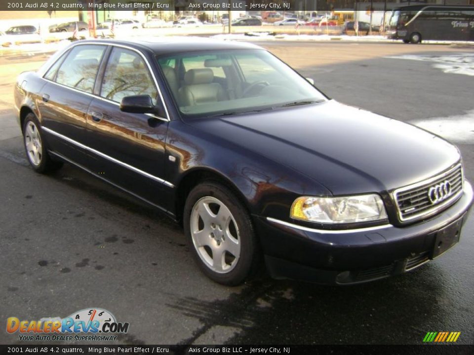 2001 Audi A8 4.2 quattro Ming Blue Pearl Effect / Ecru Photo #3