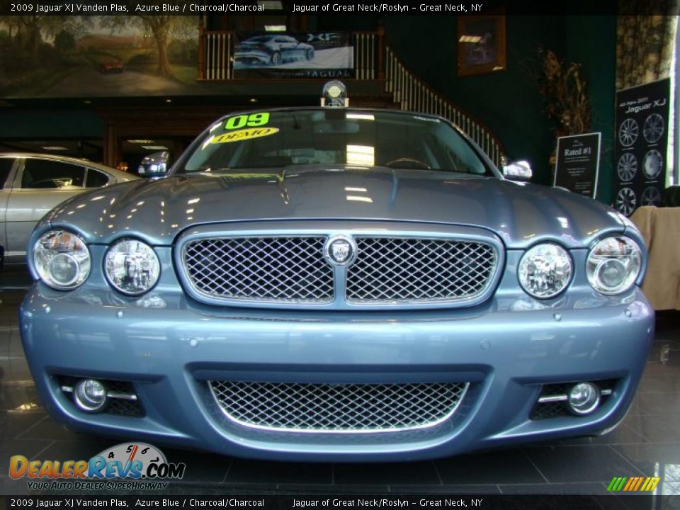 2009 Jaguar XJ Vanden Plas Azure Blue / Charcoal/Charcoal Photo #2