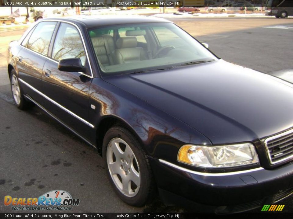 2001 Audi A8 4.2 quattro Ming Blue Pearl Effect / Ecru Photo #4